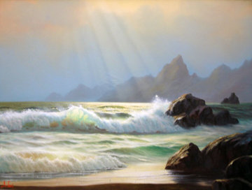 Seascape 1980 24x36 Original Painting - Anthony Casay