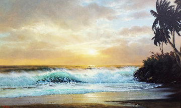 Hawaiian Sunset 1976 36x60 Super Huge Original Painting - Anthony Casay Hawaiian Sunset 1976 36x60 Super Huge Original Painting - Anthony Casay