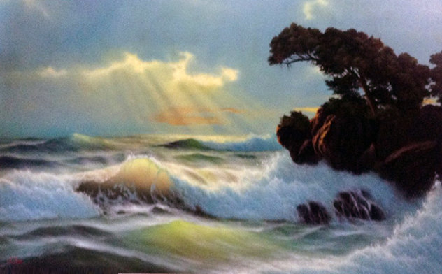 Seascape 1980 44x64 Huge - Mural Size Original Painting by Anthony Casay