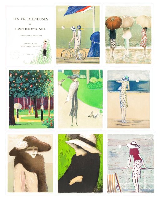 Strollers Suite of 8 EA 1973 - Spring Limited Edition Print by Jeanne Pierre Cassigneul