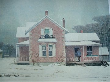 Pink Farm House AP 1980 Limited Edition Print - A.J. Casson Pink Farm House AP 1980 Limited Edition Print - A.J. Casson