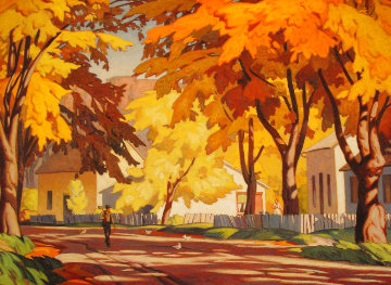 A Street in Glen Williams 1980 Limited Edition Print - A.J. Casson