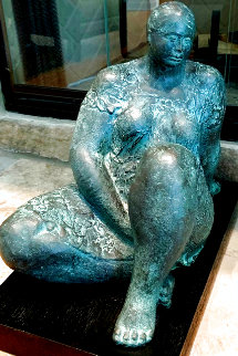 La Espera Bronze Sculpture 1978 17 in Sculpture - Felipe Castaneda