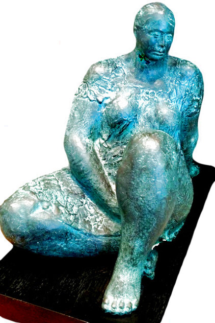 La Espera Bronze Sculpture 1978 17 in Sculpture by Felipe Castaneda