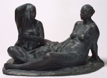 Mujeres Aseandose (Women Grooming) Bronze Sculpture 2005 16 in Sculpture - Felipe Castaneda Mujeres Aseandose (Women Grooming) Bronze Sculpture 2005 16 in Sculpture - Felipe Castaneda