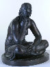 Mujer Con Orejeras (Woman with Earrings) Bronze Sculpture 2007 16 in Sculpture by Felipe Castaneda - 0