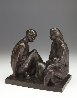 Mujeres Platicando Bronze Sculpture 1988 9 in Sculpture by Felipe Castaneda - 1