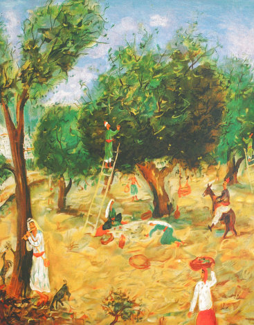 Olive Harvest AP 1980 - Israel Limited Edition Print - Moshe Castel