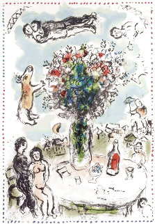 Lovers Table EA HS Limited Edition Print - Marc Chagall Lovers Table EA HS Limited Edition Print - Marc Chagall