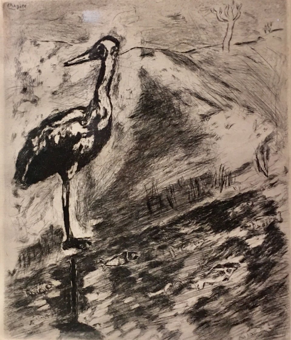 <br />Le Heron From Jean De La Fontaine from Fables of Fontaine 1952 Limited Edition Print by Marc Chagall <br />Le Heron From Jean De La Fontaine from Fables of Fontaine 1952 Limited Edition Print by Marc Chagall