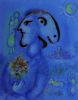 Le Bleu Village M. 729 AP 1972 HS Limited Edition Print - Marc Chagall Le Bleu Village M. 729 AP 1972 HS Limited Edition Print - Marc Chagall