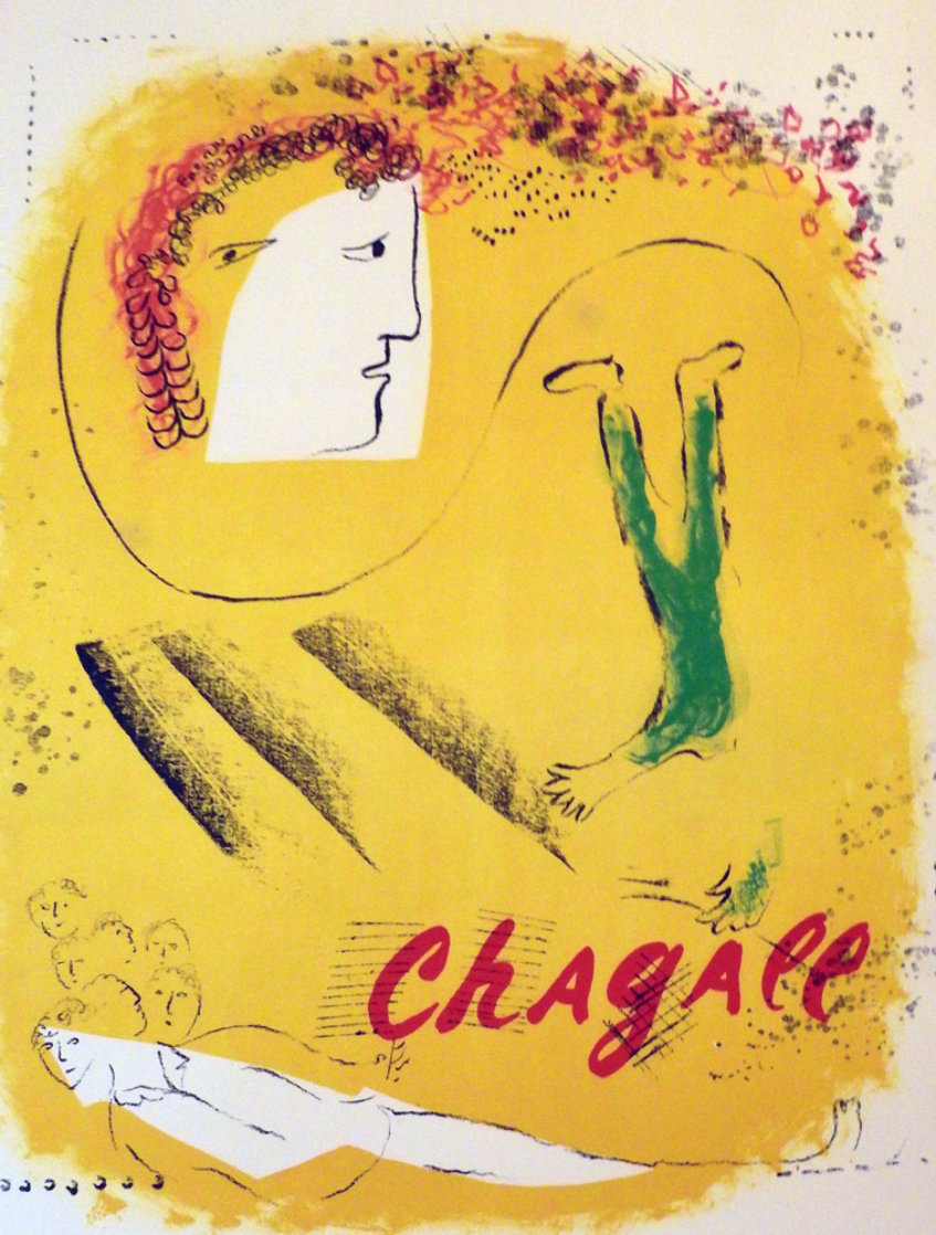 Yellow Background Poster Maeght 1969 Limited Edition Print by Marc Chagall