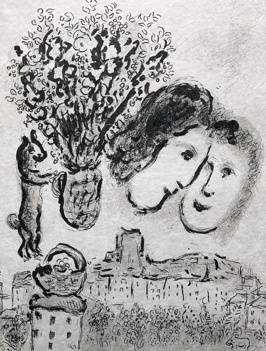 Double Visage Gris 1974 HS Limited Edition Print by Marc Chagall Double Visage Gris 1974 HS Limited Edition Print by Marc Chagall