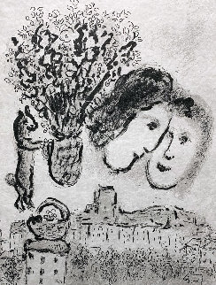 Double Visage Gris 1974 HS Limited Edition Print - Marc Chagall Double Visage Gris 1974 HS Limited Edition Print - Marc Chagall