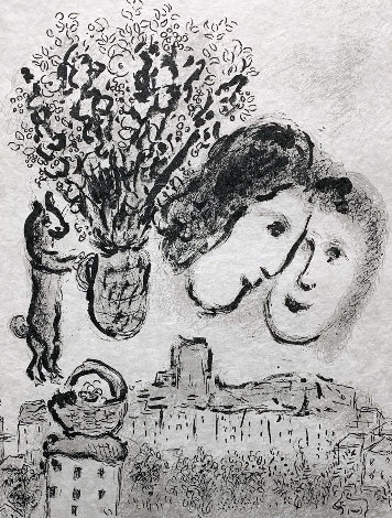 Double Visage Gris 1974 HS Limited Edition Print - Marc Chagall