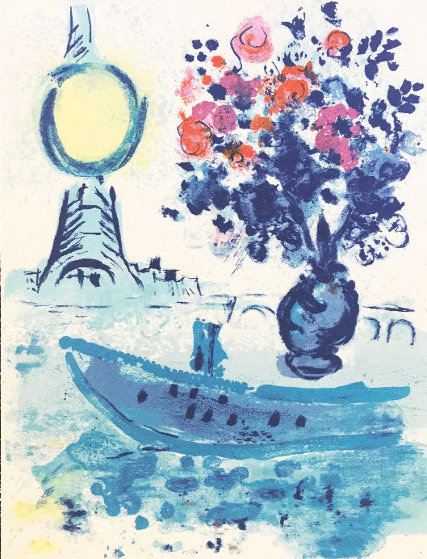 Regards Sur Paris Le Bateau Mouche Au Bouquet 1960 By Marc Chagall