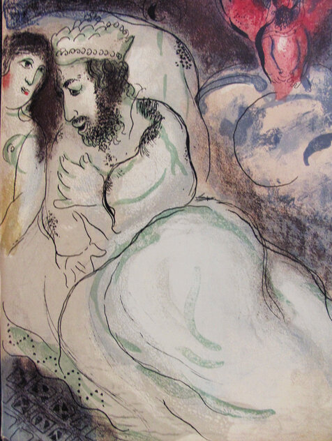 Sara et Abimelech 1956 - Mourlot by Marc Chagall