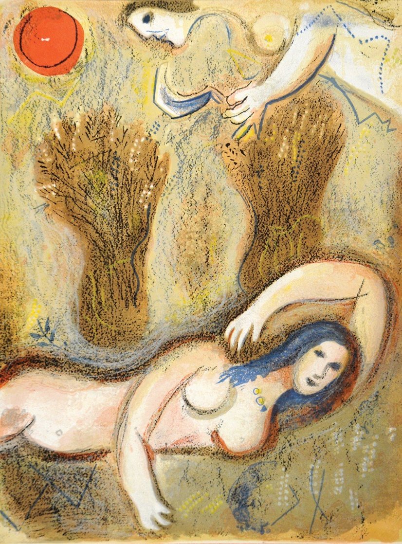 Booz Se Réveille Et Voit Ruth à Ses Pieds 1956 Limited Edition Print by Marc Chagall