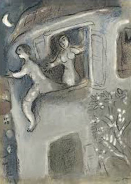 Micah Rescues David From Saul 1960 - Mourlot Limited Edition Print by Marc Chagall