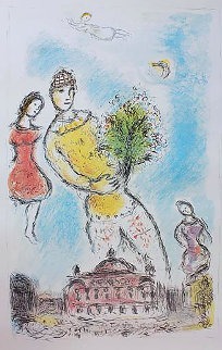 Galerie Maeght Lithograph Recentes Poster 1981 - Paris Opera House Limited Edition Print - Marc Chagall
