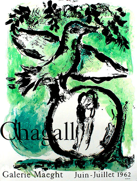 Green Bird Gallerie Maeght, Paris Poster 1962 - France Limited Edition Print by Marc Chagall