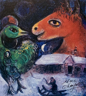 Cheval Rouge Et Paon 1985 Limited Edition Print - Marc Chagall Cheval Rouge Et Paon 1985 Limited Edition Print - Marc Chagall