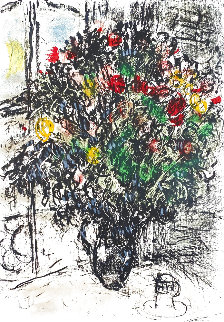 Le Bouquet Rouge 1969 Limited Edition Print - Marc Chagall Le Bouquet Rouge 1969 Limited Edition Print - Marc Chagall