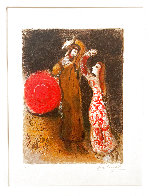 Designs pour la Bible: Rencontre De Ruth Et De Boaz HC 1960 HS Limited Edition Print by Marc Chagall - 1 Designs pour la Bible: Rencontre De Ruth Et De Boaz HC 1960 HS Limited Edition Print by Marc Chagall - 1