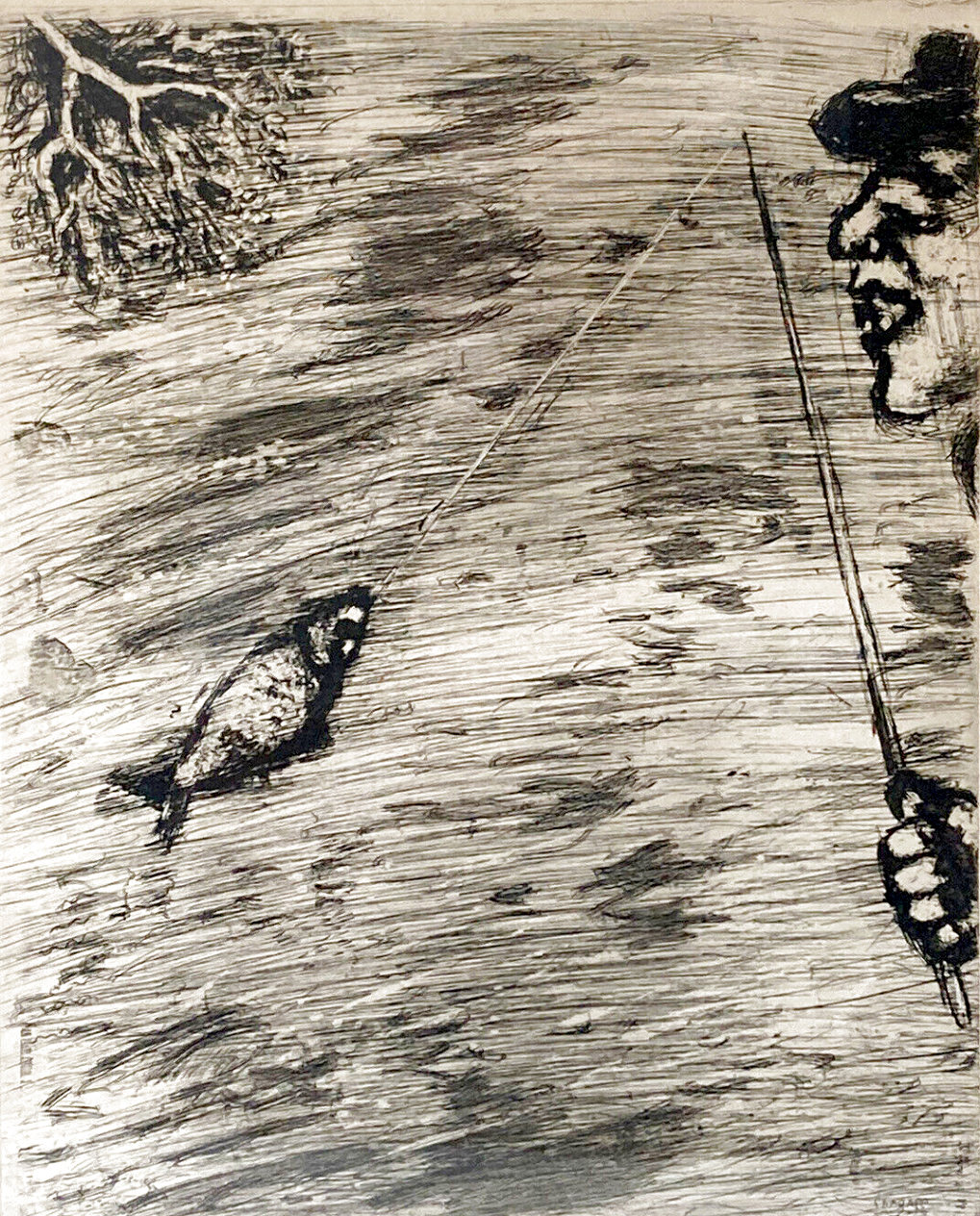 Fables of Fontaine: the Fisherman and the Small Fish 1927 Etching 12x10 ...
