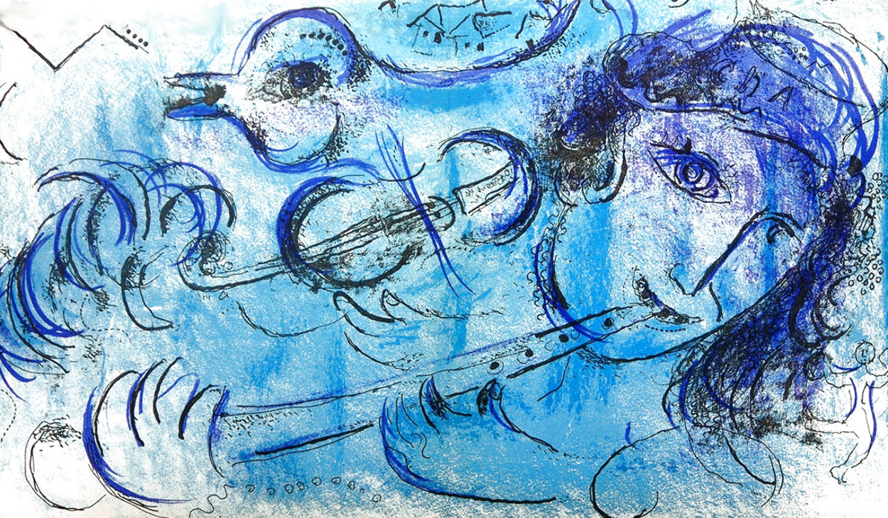 Flute Player 1957 Limited Edition Print by Marc Chagall