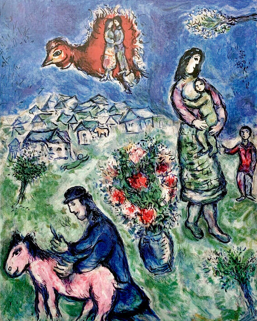 Sur La Route Du Village Limited Edition Print by Marc Chagall
