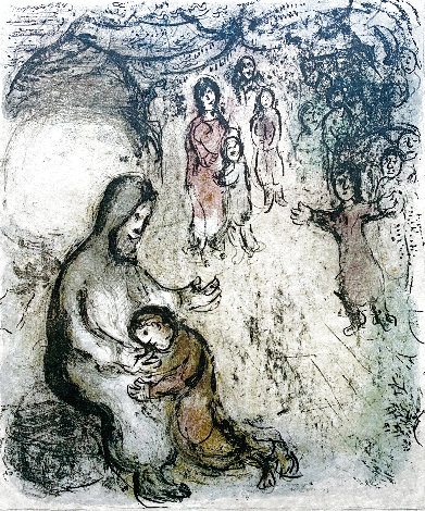 La Benediction de Jacob (Jacob's Blessing) 1979 HS Limited Edition Print - Marc Chagall
