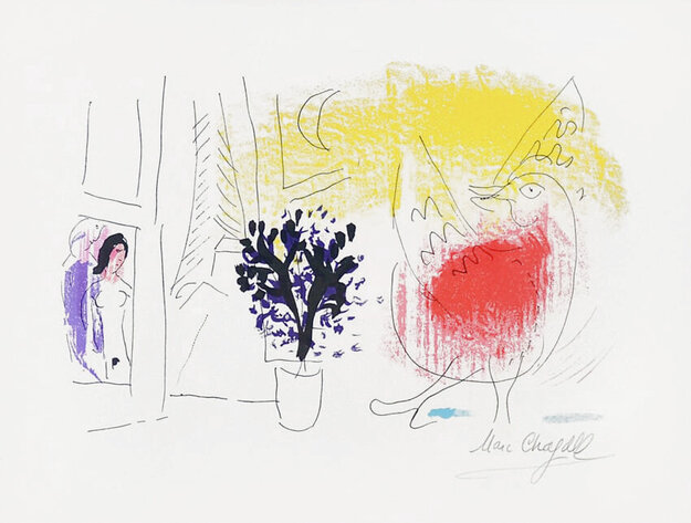 Le Coq Rouge 1957 HS Limited Edition Print - Marc Chagall