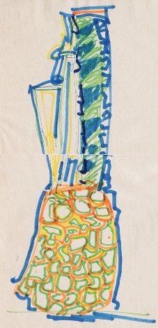 Blue Pineapple Drawing 1981 Works on Paper (not prints) - John Chamberlain