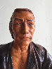 Taiwan Man Unique Leather Sculpture 24 in Sculpture by Liu Miao Chan - 2