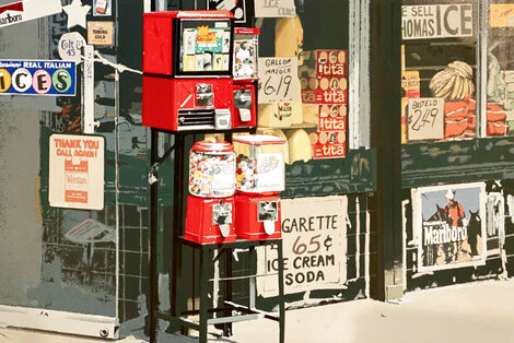 Little Italy, Gumball Machine - New York Limited Edition Print - Charles Bell