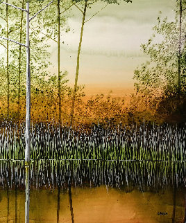 Willow Lake 2010 12x12 Original Painting - Robert Charon Willow Lake 2010 12x12 Original Painting - Robert Charon