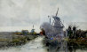 Harbor Scene 20x27 Watercolor by Charles Gruppe - 0 Harbor Scene 20x27 Watercolor by Charles Gruppe - 0