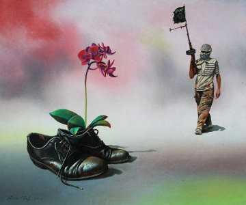 Desert Flowers 2014 Original Painting - Genia Chef Desert Flowers 2014 Original Painting - Genia Chef