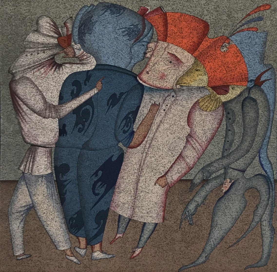 Conversation 1979 Limited Edition Print by Mihail Chemiakin Conversation 1979 Limited Edition Print by Mihail Chemiakin