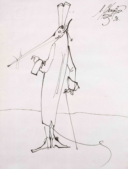 Rat From Behind Drawing 1994 28x23 Works on Paper (not prints) by Mihail Chemiakin Rat From Behind Drawing 1994 28x23 Works on Paper (not prints) by Mihail Chemiakin