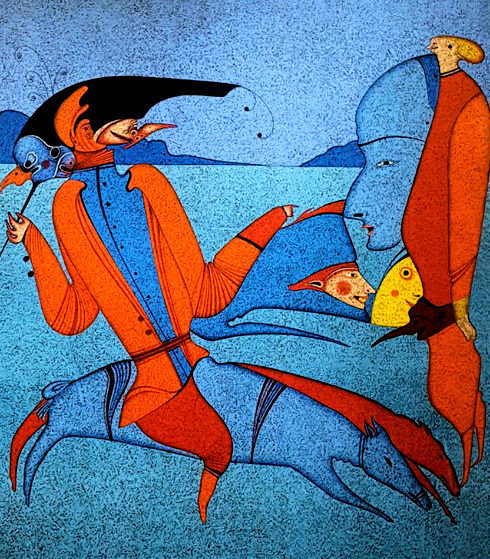 Carnival At St. Petersburg 1990 Lithograph 17x20 by Mihail