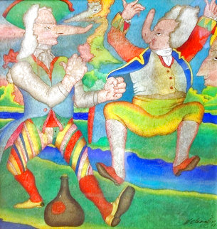 Carnival in St. Petersburg 1978 22x21 Original Painting - Mihail Chemiakin Carnival in St. Petersburg 1978 22x21 Original Painting - Mihail Chemiakin