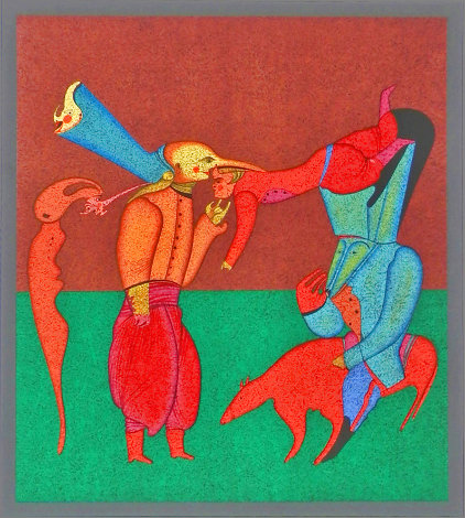 From Carnival of St. Petersburg Suite: Acrobats 1980 - Russia Limited Edition Print - Mihail Chemiakin