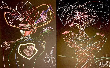 Les Amants Russe I and II 1989  - Set of 2 Limited Edition Print - Mihail Chemiakin