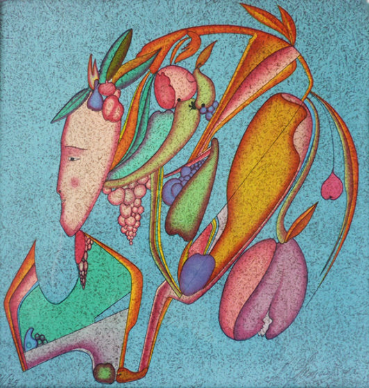 Metaphysical Flowers Image IV Limited Edition Print by Mihail Chemiakin Metaphysical Flowers Image IV Limited Edition Print by Mihail Chemiakin