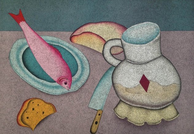 Still Life With Fish And Bread Limited Edition Print by Mihail Chemiakin