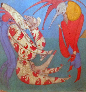M. Peugzih, Carnival St. Peterburg 1978 27x27 Original Painting - Mihail Chemiakin M. Peugzih, Carnival St. Peterburg 1978 27x27 Original Painting - Mihail Chemiakin