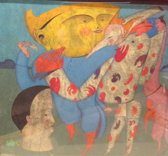 M. Peugzih, Carnaval St. Peterburg 1978 12x12 Original Painting - Mihail Chemiakin M. Peugzih, Carnaval St. Peterburg 1978 12x12 Original Painting - Mihail Chemiakin