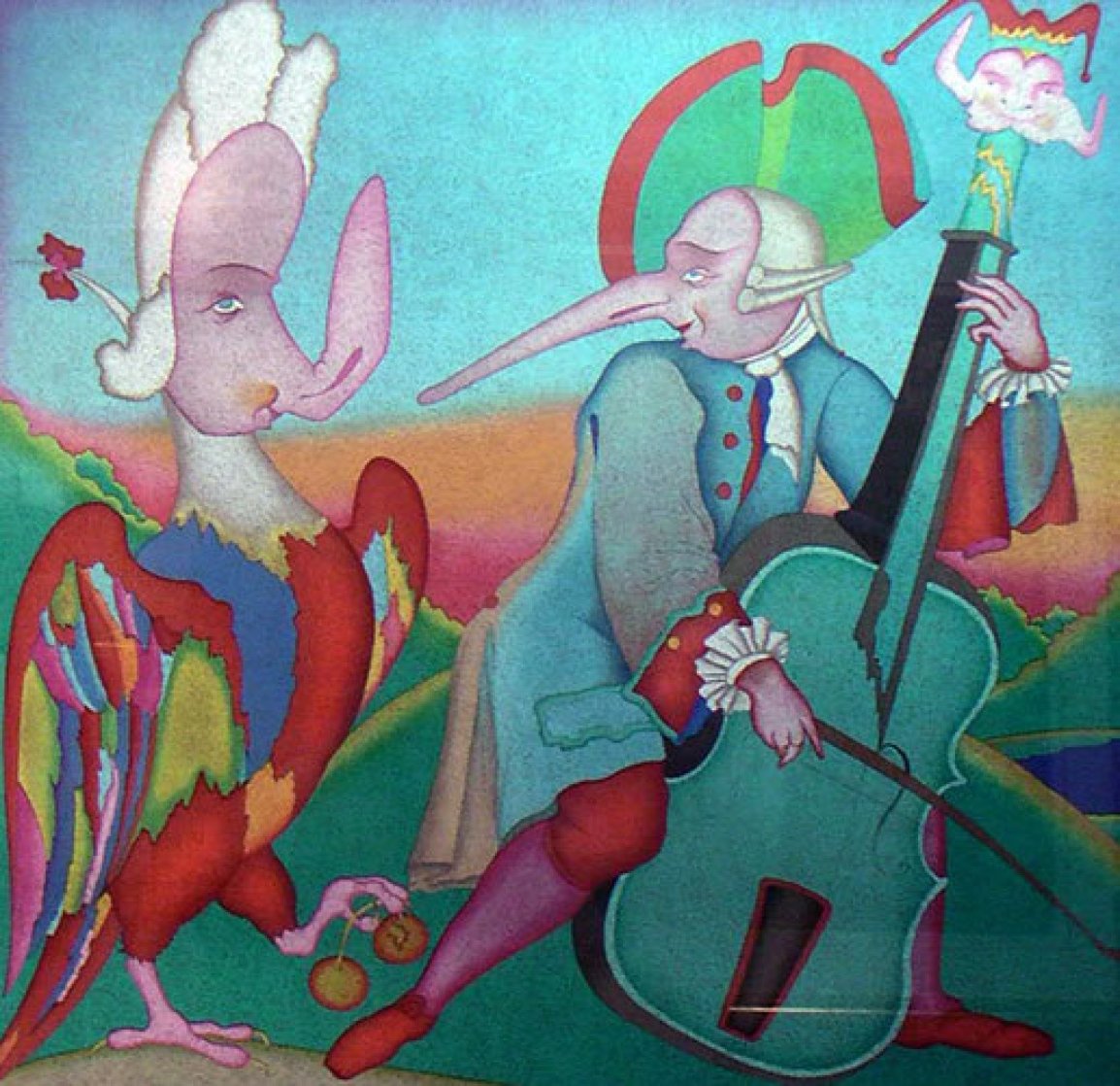 Carnival Et Musician 1995 w Remarque Limited Edition Print by Mihail Chemiakin